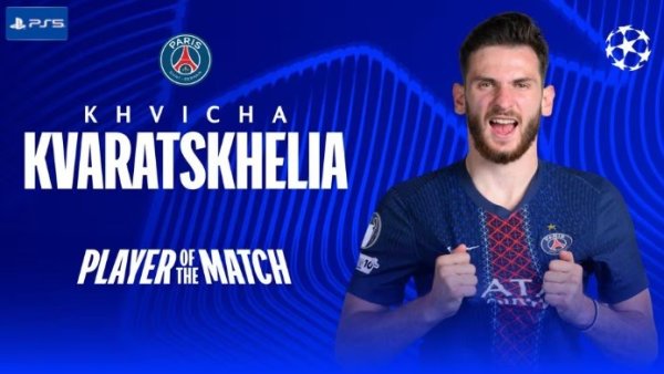 1 mục tiêu + 4 đường chuyền chính, Kvaratshelia được bầu làm trò chơi hay nhất của Paris 4-0 Atlanta