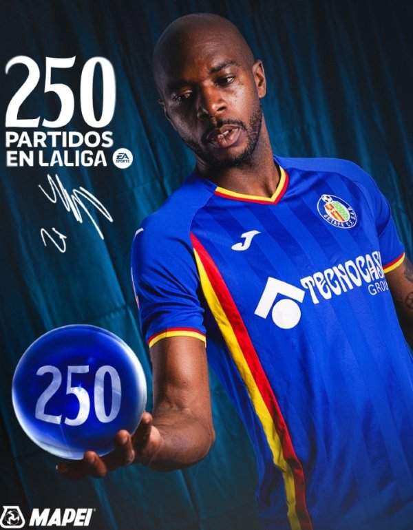 Hậu vệ 37 tuổi NJOM đạt 250 cột mốc Liga, Getafe đã đăng một poster để kỷ niệm anh ta